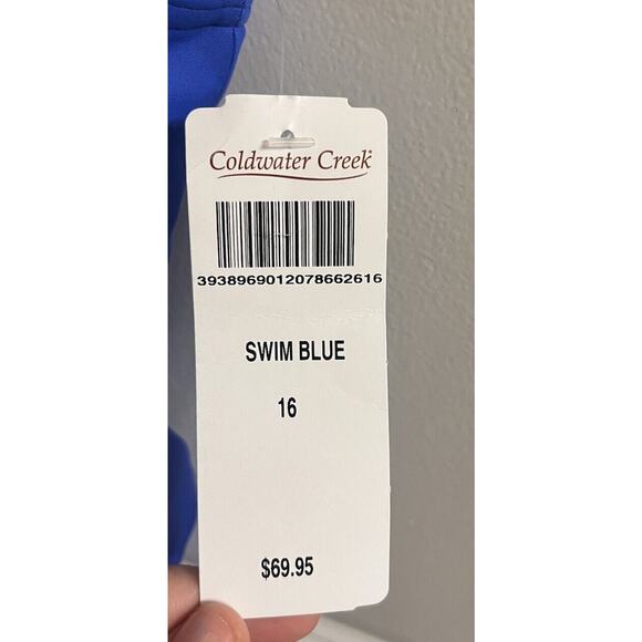 NWT Coldwater Creek SWIM Royal Blue Tank Tankini Top Size 16 Layered Ruffles - Picture 4 of 6